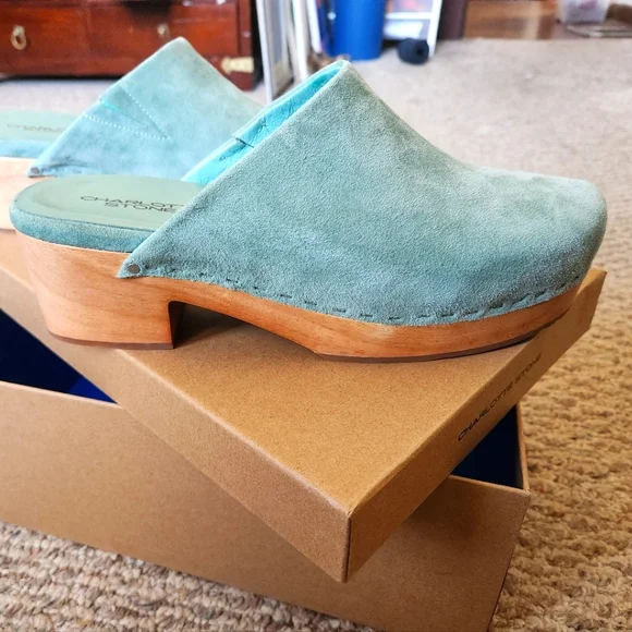 Charlotte Stone Women's Blue Suede Mules - Picture 2 of 3